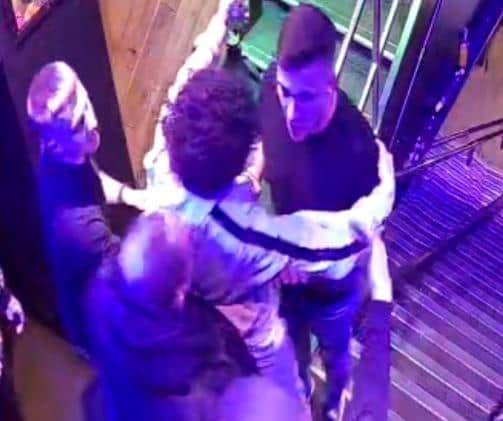 Police want to speak to the people pictured in these CCTV images in connection with an incident at a Buxton nightclub when staff were threatened with a gun