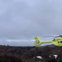 The walker was taken to Sheffield’s Northern General Hospital by air ambulance. 
Credit: Edale MRT