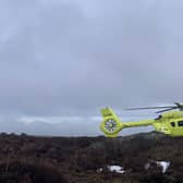 The walker was taken to Sheffield’s Northern General Hospital by air ambulance. 
Credit: Edale MRT