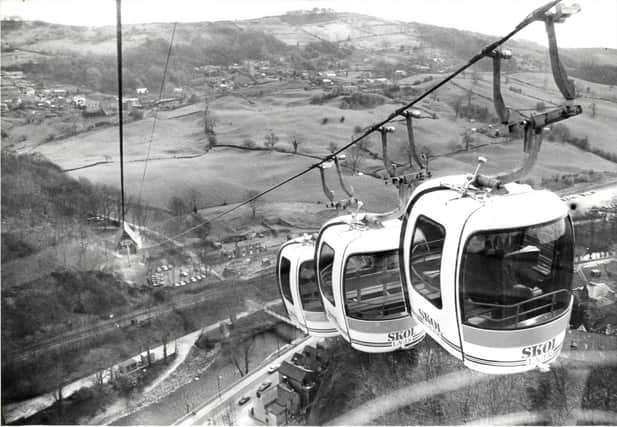 The Heights of Abraham cable car system at Matlock Bath, 1984.
