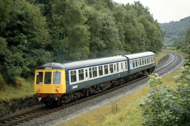 Matlock Branch. The 12:10 ex Matlock for Derby heads south at Crich Chase in July 1988. (Photo by Rail Photo/Construction Photography/Avalon/Getty Images)