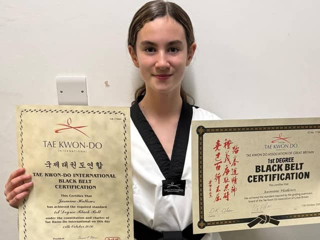 Jasmine Hallows, 12, has just earned her black belt in  Taekwondo. Photo submitted
