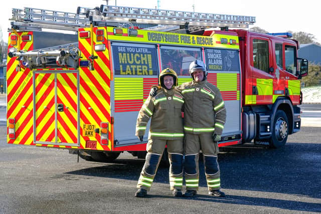 Rob Mears joined the fire service in 1998, while Zoe has just completed 15 weeks of training and passed out on Friday.