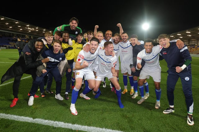 Buxton enjoy the moment of the triumph over York.