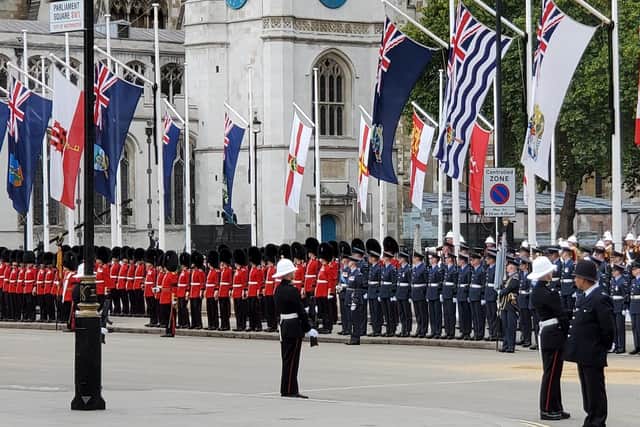 Lynn Hambleton had a great view of the armed forces on parade outside Westminster Hall for The Queen's funeral.
