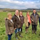 Farmers on farm with the Minister and their MP