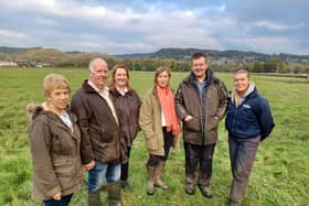 Farmers on farm with the Minister and their MP
