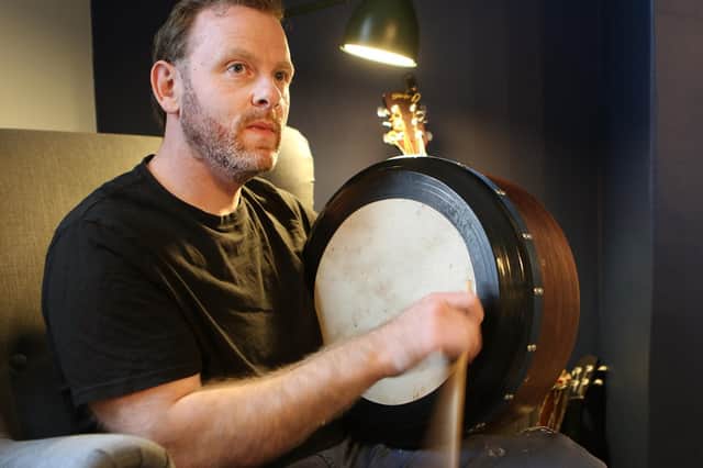 Connor Nellis playing his own Bodhran