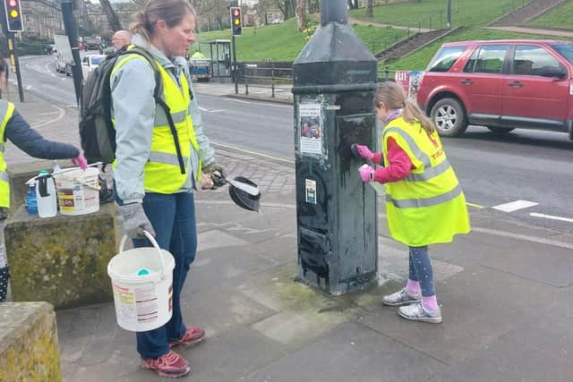 Volunteers of all ages helped to clean up Buxton as part of the Big Spring Clean. Pic Buxton Town Team
