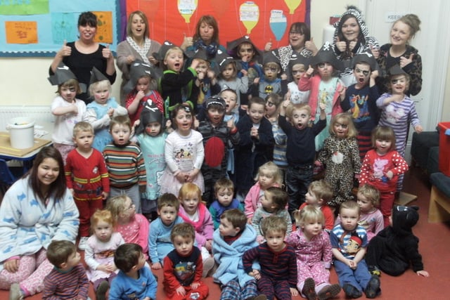 In 2013 the children and staff at Rhyme and Reason nursery have raised £353 for Red Nose Day by holding a raffle, coming to nursery dressed in their pyjamas and having a sponsored dance-a-thon. Photo contributed.
