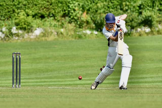 Ash Boardman makes 67 in defeat for New Mills. Photo by John Fryer.