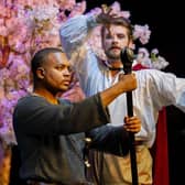 Orlando (Christian Joel) and Zoroastro (Jolyon Loy) in Buxton International Festival's Orlando. Photo by David John King