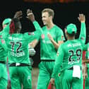 Billy Stanlake takes a wicket for the Melbourne Stars in the Big Bash League. (Photo by Chris Hyde/Getty Images)