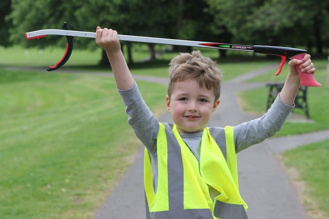 Five year old litter picker Jason Burgess