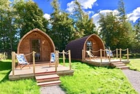Glamping pods at Longnor Wood Holiday Park near Buxton which has been named as a finalist in the Peak District, Derbyshire and Derby Tourism Awards