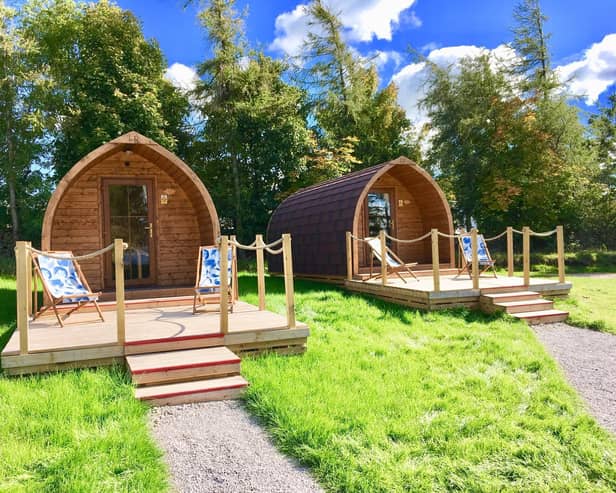 Glamping pods at Longnor Wood Holiday Park near Buxton which has been named as a finalist in the Peak District, Derbyshire and Derby Tourism Awards