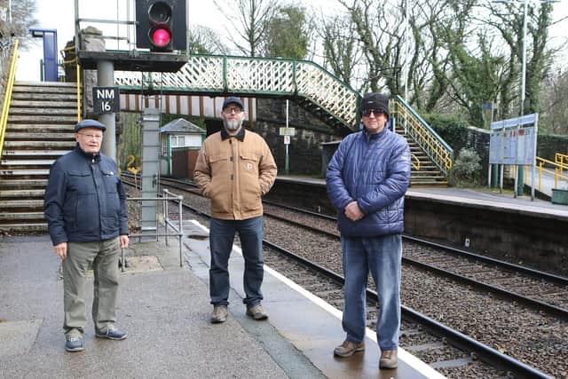 The friends of New Mills Stations are hoping to kick start their efforts after COVID. Pictured are members John Eaton, Phil Frodsham and Stuart Broome