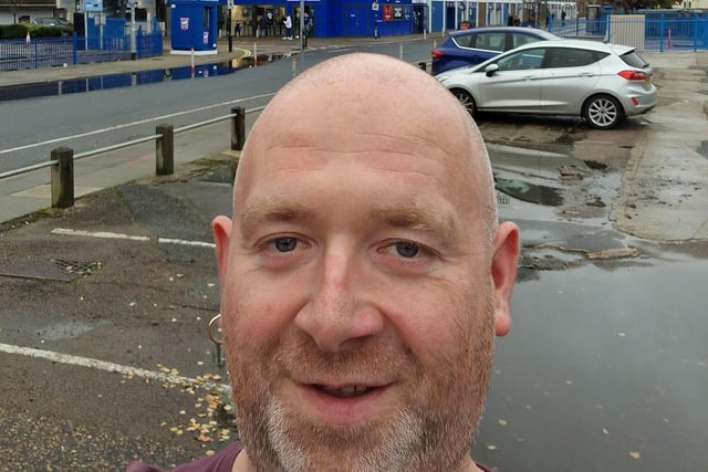 A Buxton fan outside the Ipswich Town grounds. Picture submitted