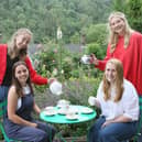 Four friends are opening a pop up cafe for two weeks in one of their gardens alongside the trail at Millers Dale station, Mia Wheatley, Emily Goulding, Lydia Campbell and Grace Toward. Pic Jason Chadwick