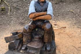 The newly restored Jack the Lime worker sitting proudly in Grin Low Woods once again
