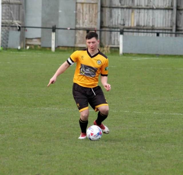 Mason Fallon is aiming for promotion for New Mills next season. Pic by Beth Lee.