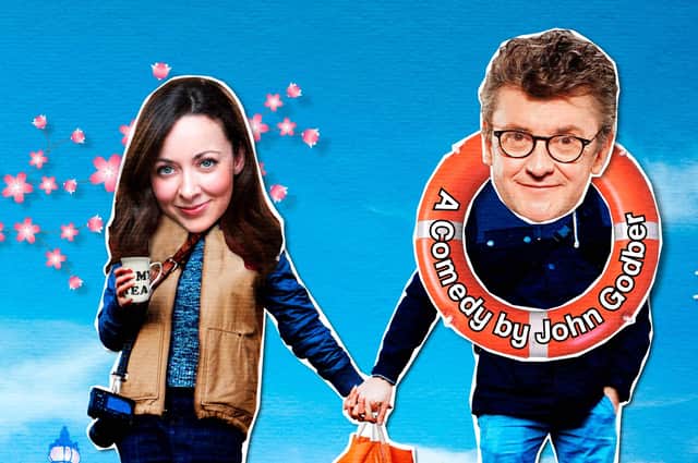 Joe Pasquale and Sarah Earnshaw in April in Paris which visits the Pomegranate Theatre, Chesterfield, in March 2021.