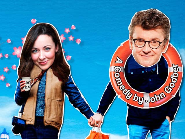 Joe Pasquale and Sarah Earnshaw in April in Paris which visits the Pomegranate Theatre, Chesterfield, in March 2021.