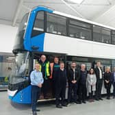 Councillor Charlotte Cupit, Cabinet Member for Highways Assets and Transport, and representatives from Stagecoach were invited to visit the Alexander Dennis factory in Scarborough to see new electric double-deck ZEBRA buses.