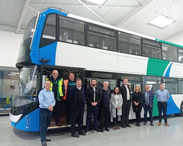 Councillor Charlotte Cupit, Cabinet Member for Highways Assets and Transport, and representatives from Stagecoach were invited to visit the Alexander Dennis factory in Scarborough to see new electric double-deck ZEBRA buses.
