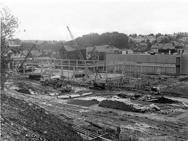 Construction of the Spring Gardens shopping centre in the early 1980s