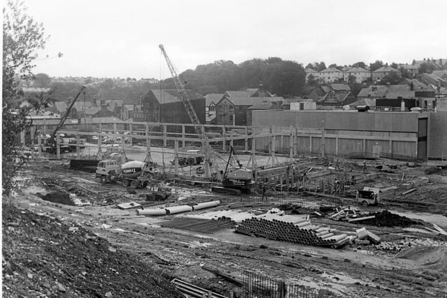 Construction of the Spring Gardens shopping centre in the early 1980s