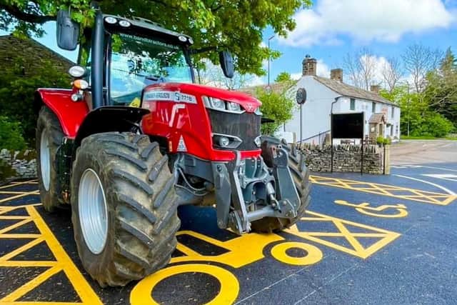 Rick Ellison, landlord of the Anchor Inn, Tideswell  requested a tractor parking space during a refurbishment after noticing tractors not being able to fit in normal parking spaces.