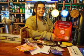 Barmaid Cara Ileanacha at the Tipsy Toad, who has used the kit herself, at the launch event