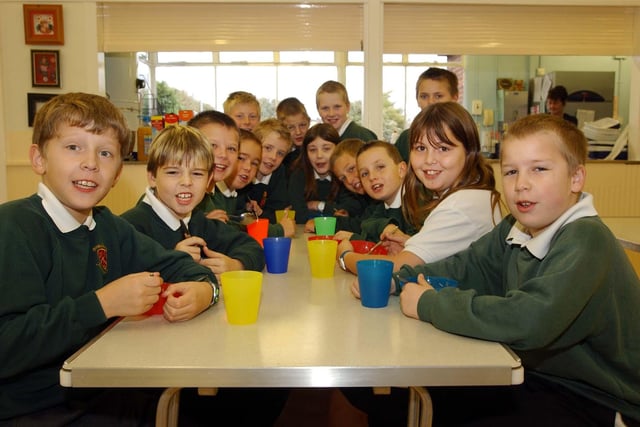 Breakfast time at Grindon Broadway Junior School in 2003. Recognise anyone?B