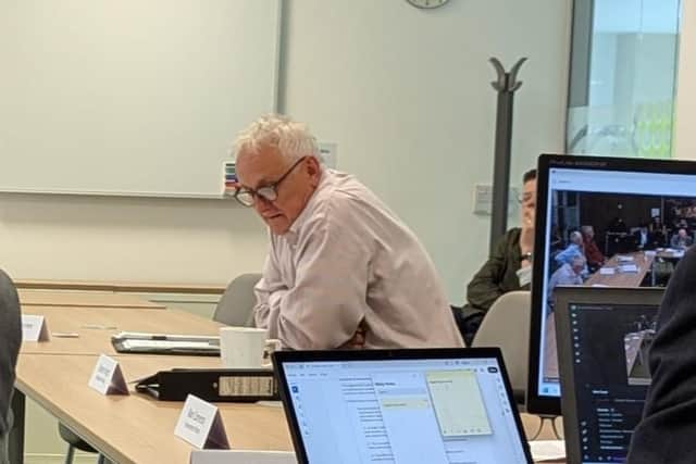 Alan Graves at the hearing which he was found to have broken Derby City Council's councillors code of conduct.