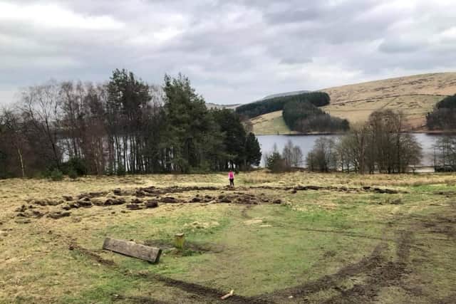 The damage caused by vandals in the Goyt Valley