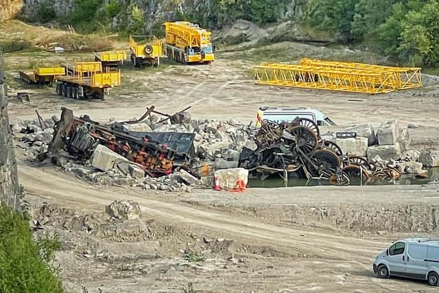 Filming for the new Mission Impossible movie took place at Darlton Quarry in Stoney Middleton on Friday September 10. Photo - Peter Dalton