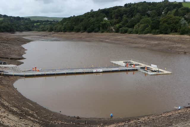 Toddbrook Reservoir with low water levels
