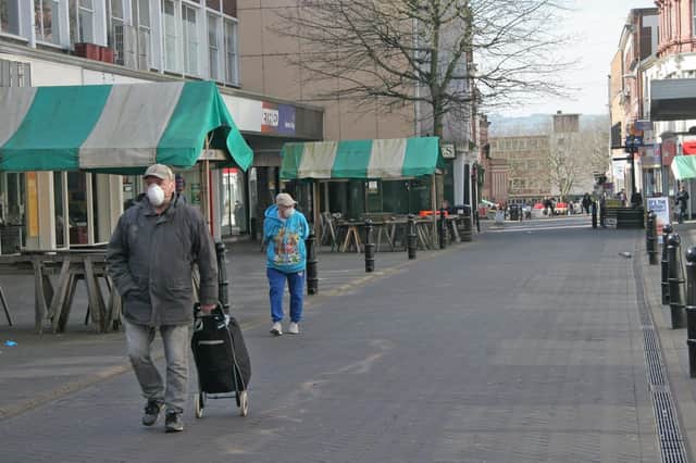 Chesterfield town centre deserted