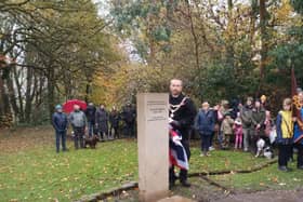 New Mills Town Council unveiled a new memorial to the late Queen on Remembrance Day. Photo New Mills Town Council