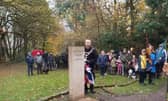 New Mills Town Council unveiled a new memorial to the late Queen on Remembrance Day. Photo New Mills Town Council