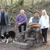 Simon Fussell, Peter Phillipson, Lucy Marsden and Jon White of the BCA with the restored statue of "Jack"