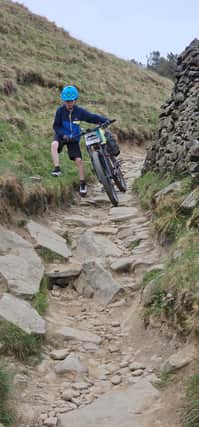 Zack tackling just one of the technical descents