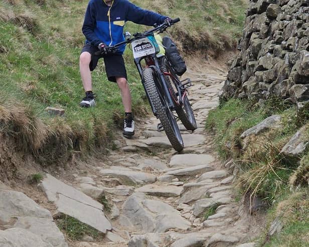 Zack tackling just one of the technical descents