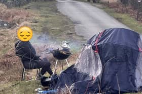 A 'wild' camper in Stanage, Derbyshire. Image from the Peak District National Park Authority.