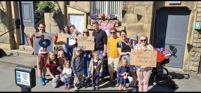 Whaley Bridge protesters speak out against new oil field plans. Pic submitted