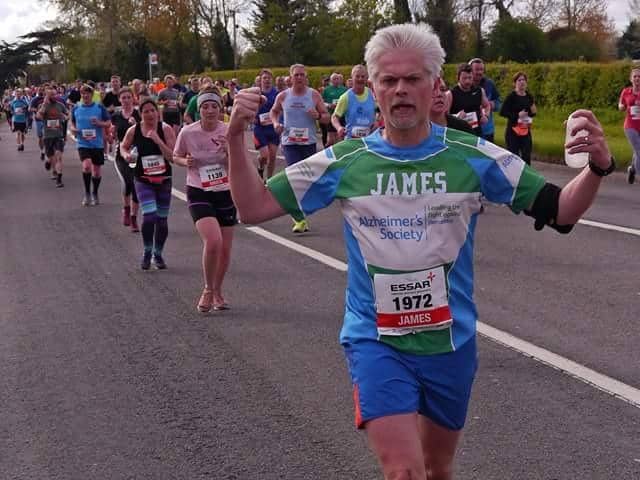 James Horncastle has ran the annual Chester half marathon to raise money for Alzheimer's Society in memory of both his mum who died of dementia and his dad who became a supporter and activist after her death. Pic submitted