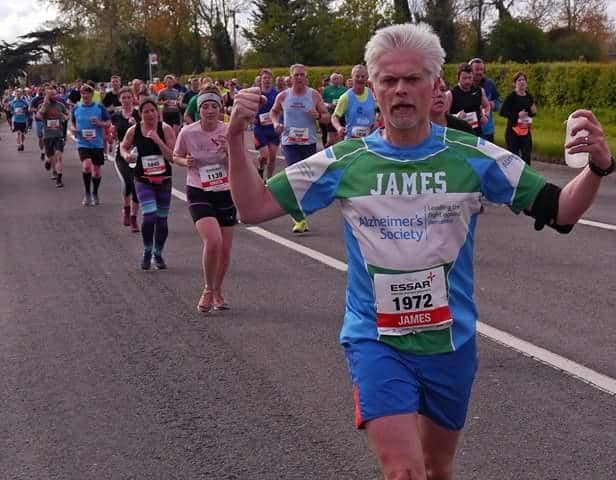 James Horncastle has ran the annual Chester half marathon to raise money for Alzheimer's Society in memory of both his mum who died of dementia and his dad who became a supporter and activist after her death. Pic submitted