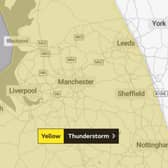 Yellow warning for thunderstorms.