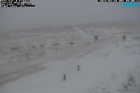 The Cat and Fiddle road remains closed as it is covered by snow, like many roads in Peak District.
